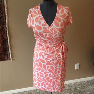 Peach wrap dress